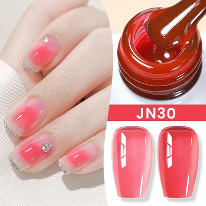 BORN PRETTY Milky White Jelly Nude Gel Nail Polish 10ml White Translucent Soak Off Gel Vernis Semi Permanent Need UV Light Cure