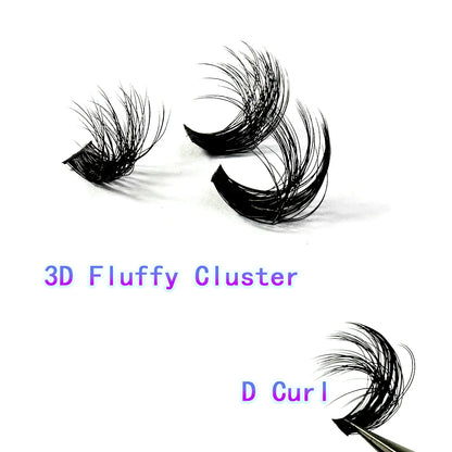 54Row 30D-100D 5D Fluffy Thick Lashes Clusters 9-16mmMix Wispy Individual Lashes Extensions Clusters DIY Makeup False Eyelashes