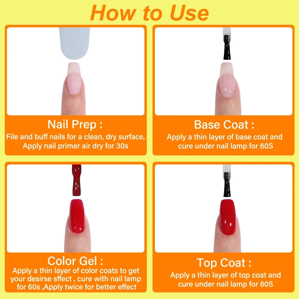 YOKEFELLOW 2022 New Color 10ML Nail Gel Polish Semi Permanent Gel Varnish Base Top Coat 122 Soak Off Colors Organic Nail Varnish