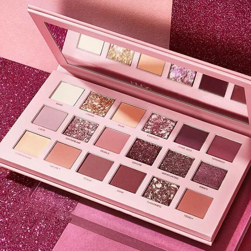 18-Color Eyeshadow Palette - Matte & Shimmer Cocoa Pigments