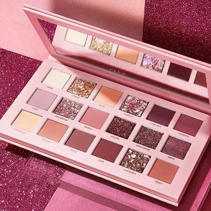 18-Color Eyeshadow Palette - Matte & Shimmer Cocoa Pigments
