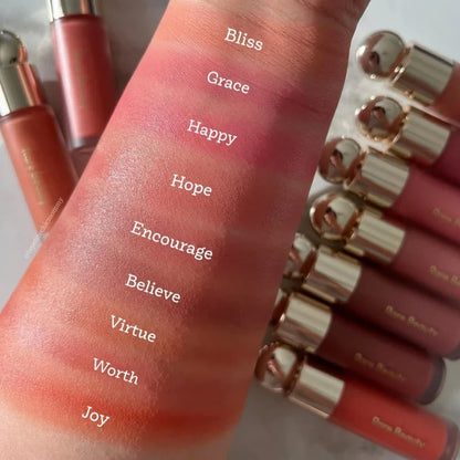 11 Color Matte Liquid Powder Blusher, Lip and Cheek Dual-Use Powder Blusher, Low Saturation, Natural Moisturizing Facial Makeup