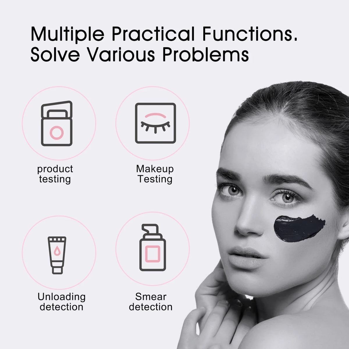 UV Mirror Sunscreen Testing Camera with Light 2X Magnification Travel Makeup 3.5in Pocket Size L Pocket Mirror Sunscreen Mirror