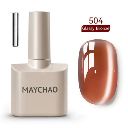 MAYCHAORomantic Galaxy Cat Eye Gel Nail Polish With Magnet Soak off UV Holographic Magnetic Rainbow Gel Polish for Nail Manicure