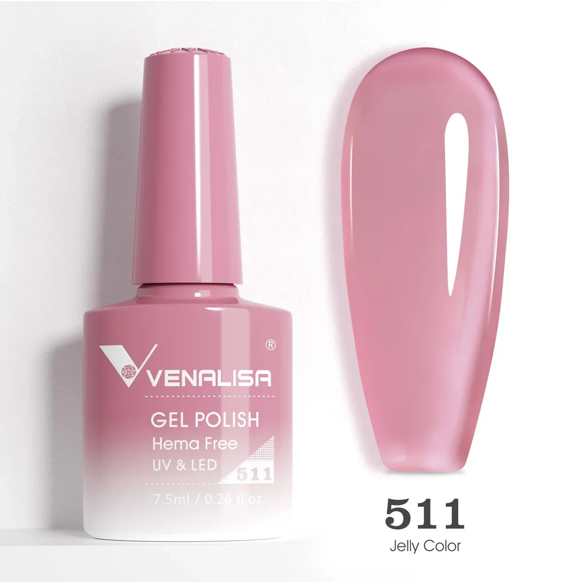 Venalisa HEMA TPO FREE Nail Gel Polish Glitter Gorgeous Full Coverage Soak Off UV LED French Nail Jelly Pink Nude Collection