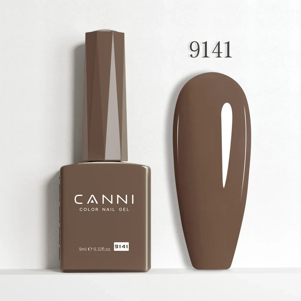 CANNI Hema Free Nail Gel Polish Fall Color Collection Semi Permanent Diamong Long Wear Top Coat Red Gorgeous JellyNude Color 9ml