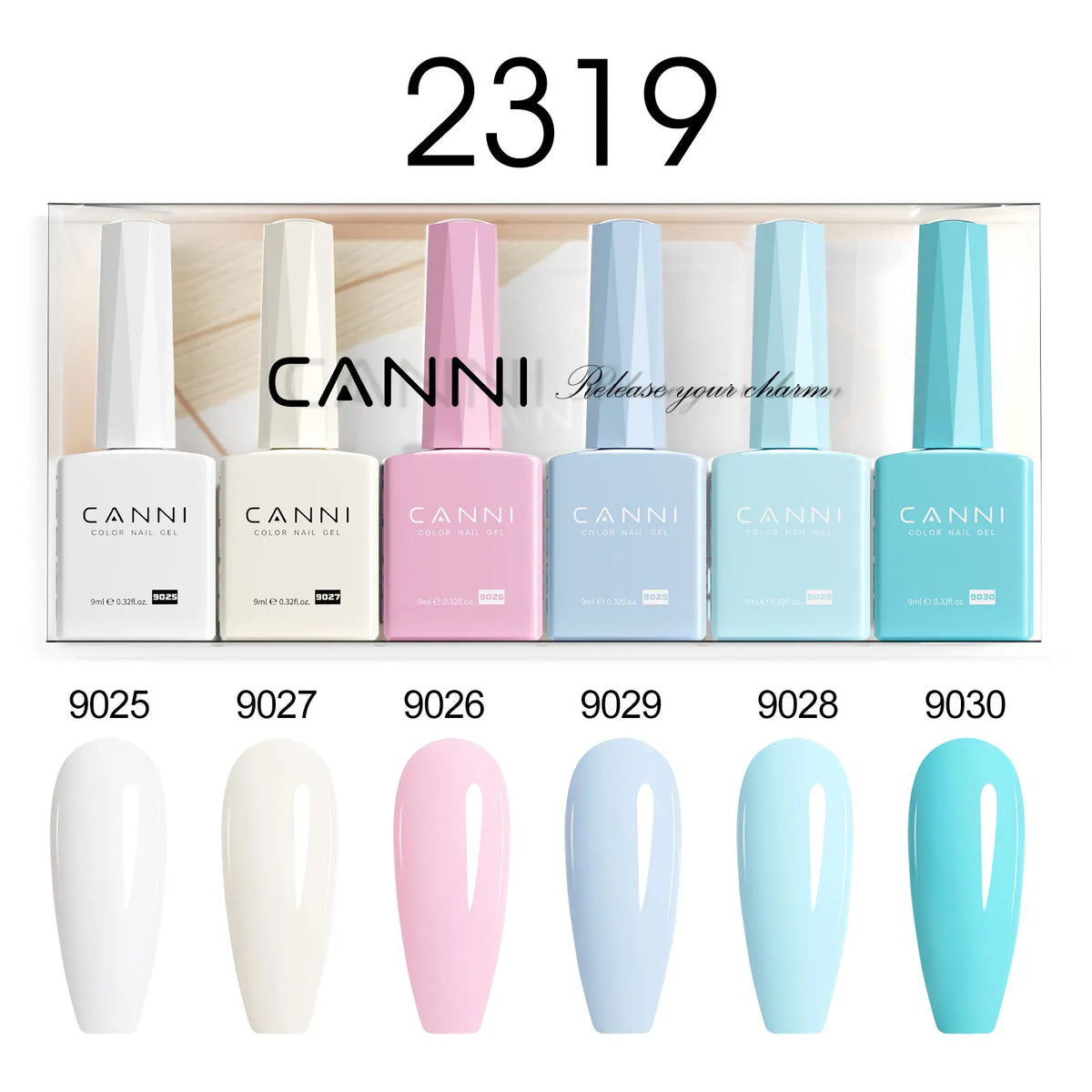 6pcs*9ml CANNI Nail Gel Polish Kit HEMA FREE Jade Jelly Nude Jelly Pink VIP Kit Christmas Gift French Nail Design Natural Color