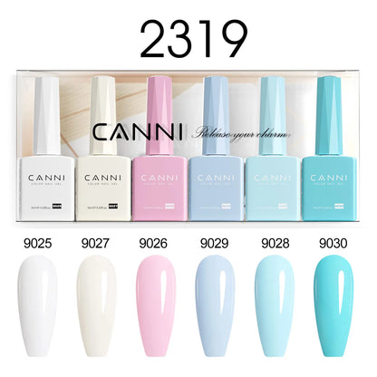 6pcs*9ml CANNI Nail Gel Polish Kit HEMA FREE Jade Jelly Nude Jelly Pink VIP Kit Christmas Gift French Nail Design Natural Color