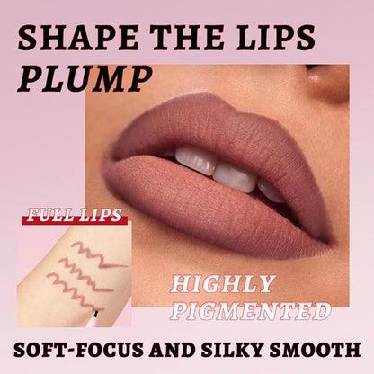 2-in-1 matte lip liner smooth application waterproof anti smudge natural makeup effect