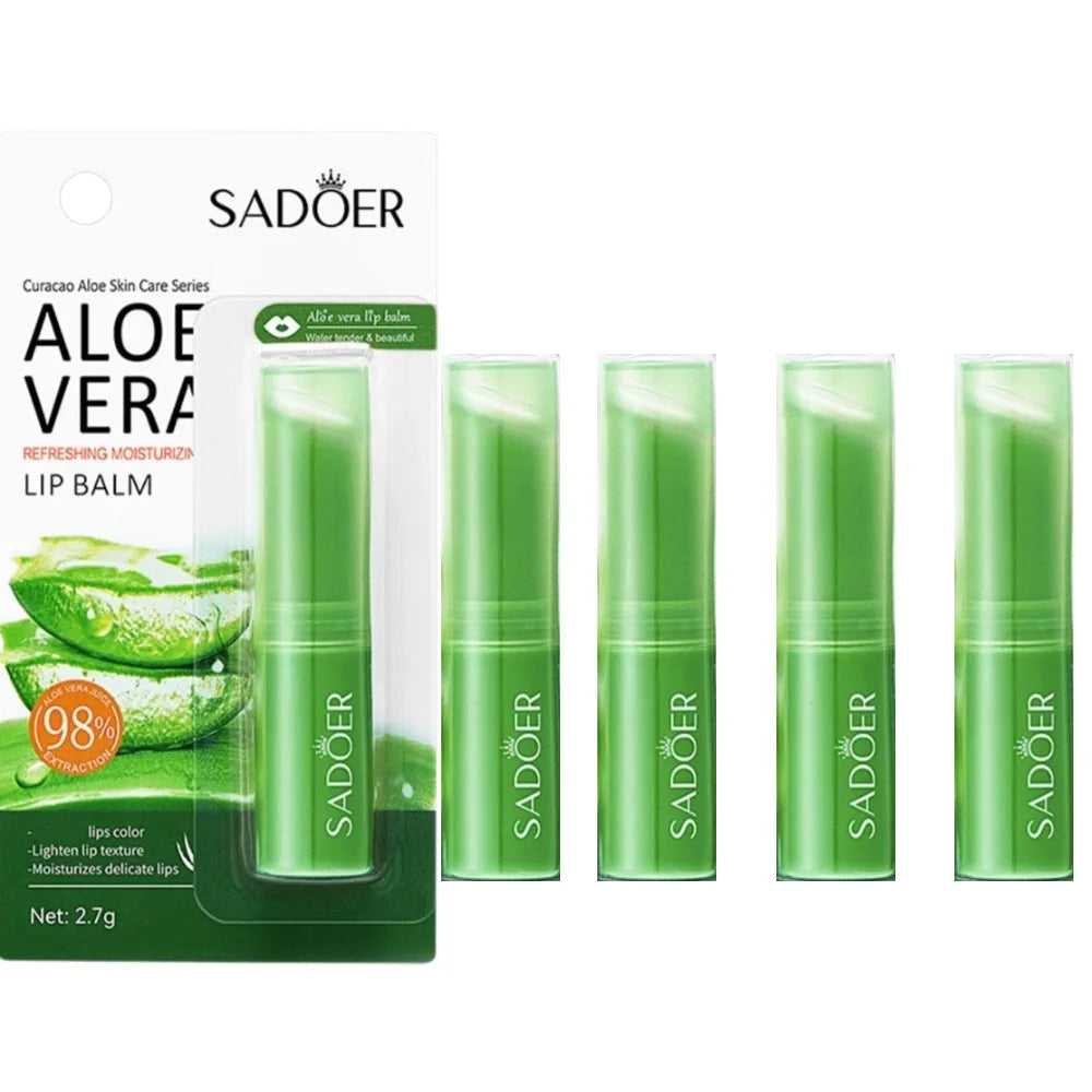 Refreshing hydrating repair lipstick Aloe Vera Vitamin essence Double Protection Moisturizing Water Lip Balm beauty skincare