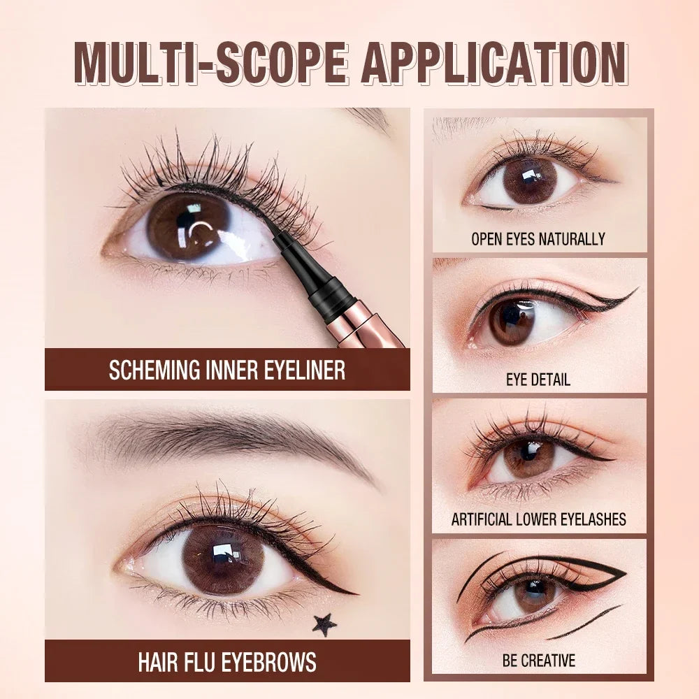 O.TWO.O Slim Liquid Eyeliner - Black Waterproof Long Lasting