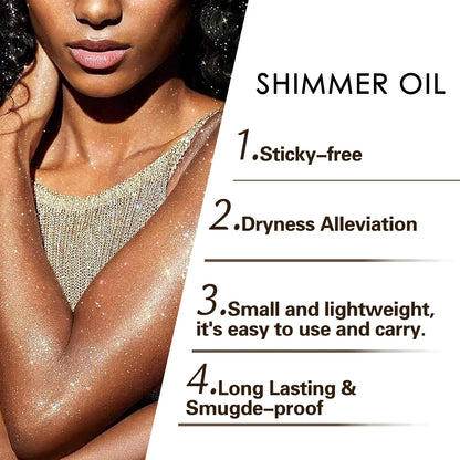 Liquid Highlighter Oil Makeup Cosmetic High Gloss Glitter Face Body Shimmer Highlighter Waterproof Long Lasting Women Beauty