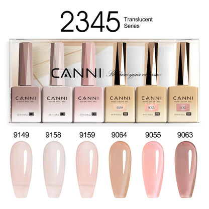 6pcs*9ml CANNI HEMA FREE Nail Gel Polish Set Gorgeous Color Semi Permanent Pigmented Painting Gel Soak off UV LED Gel Nails Kit
