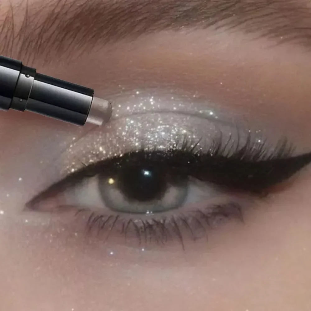 Dual-Ended Eyeshadow Stick,  Matte & Shimmer, Waterproof Long-Lasting 3-Color Creamy Pencil, Smoky & Natural, Xmas Winter
