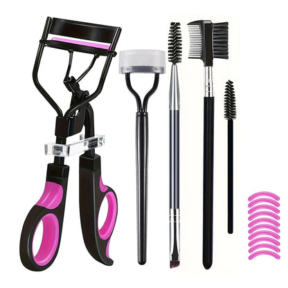 7/15pcs Eyelash Curler Set With Replacement Pads For Women Eyelashes Curling Tweezers Clips Lash Mascara Wands Brush Makeup Tool