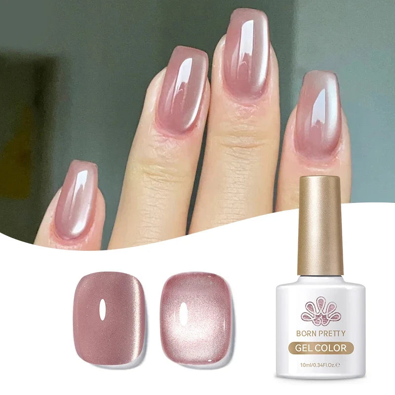 BORN PRETTY 10ml Fruit Purple Grape Cat Magnetic Gel Nail Polish 2025 New Whitening Guava Glass Beads Varnish Nail Supplies