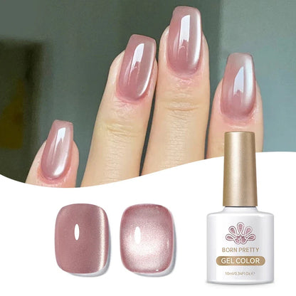 BORN PRETTY 10ml Fruit Purple Grape Cat Magnetic Gel Nail Polish 2025 New Whitening Guava Glass Beads Varnish Nail Supplies