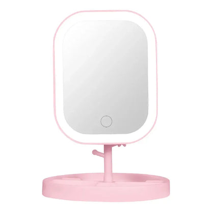 LED vanity mirror intelligent adjustable three-color light vanity mirror desktop fill light mirror one touch charging model