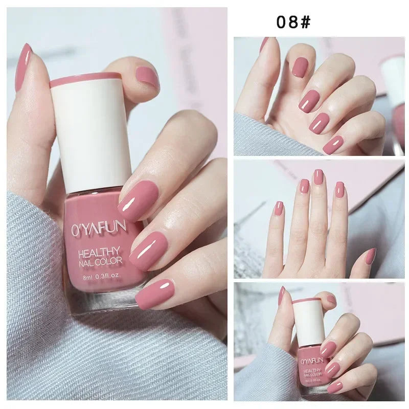 8ml Matte Waterproof No-bake Nail Polish Nail Art Tearable Quick Dry Normal Without Lamp Nail Polish Glitter Sequins UV Varnish