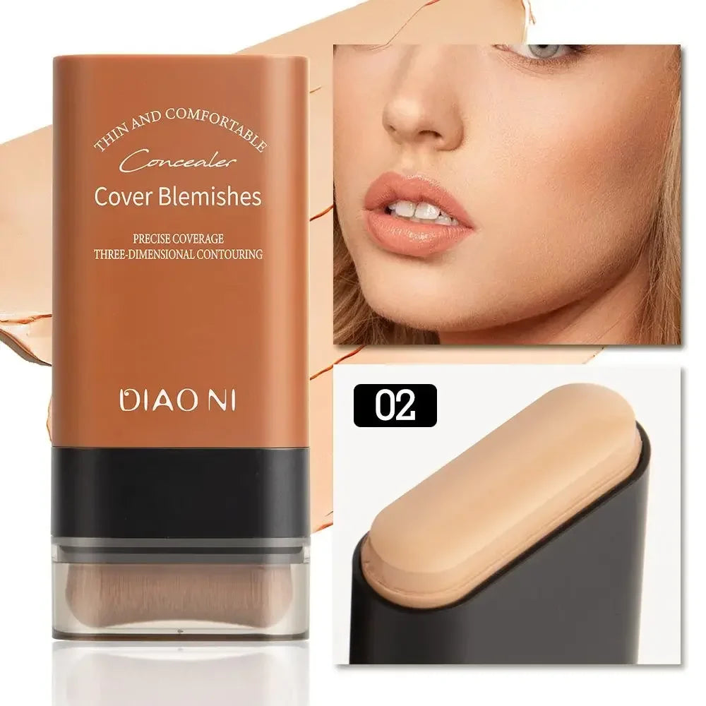 Matte Foundation Cream Stick Multi-Use Eraser Makeup Full Coverage Waterproof Lasting Oil-control Cover Acne Base With brush