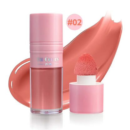 14 Colors Matte Liquid Blush Contour Highlighter Waterproof Long Lasting Sponge Brush Head High Pigment Blusher Brighten Bronzer