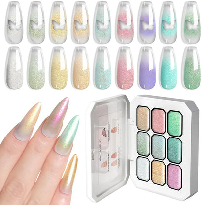 LIMEGIRL 9 Color Gradient Painting Gel Nail Art Gradient Color DIY Design Gel Quick Flower Paint Engraving Gel Nail Polish