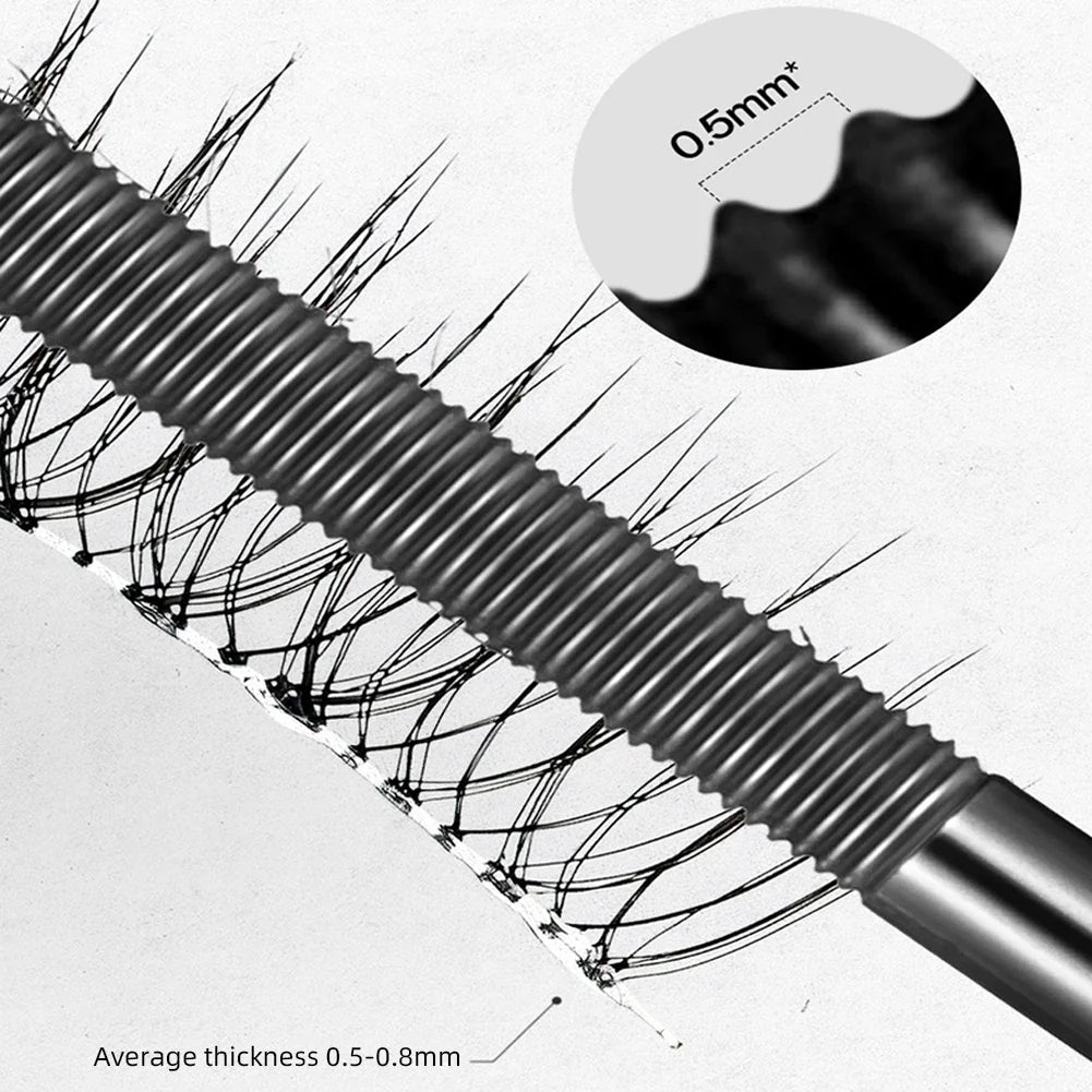 Metal Iron Lashes Mascara Waterproof Silk Fiber Mascara Black Long Curling Eyelash Extensions Non-clumping Eyes Makeup Cosmetics
