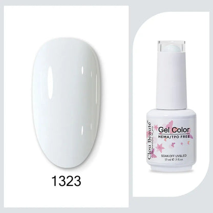 Clou Beaute 15ml Red Black White Green Neon Gel Nail Polish Base Top Coat Velvet Top 400 Colors Semi Permanent Gel Nail Varnish