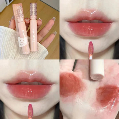 Cherry Pink Mirror Water Lip Gloss - Moisturizing Glass Lip Oil