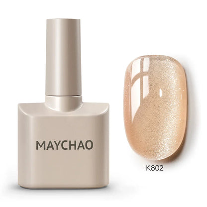MAYCHAORomantic Galaxy Cat Eye Gel Nail Polish With Magnet Soak off UV Holographic Magnetic Rainbow Gel Polish for Nail Manicure