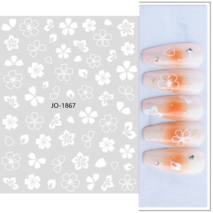 Nail Art Stickers Woman Girl Sexy Sticker Body Press on Nail Slider Black White Decal Decoration Nail Design Accessories Wraps