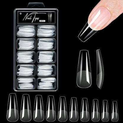 100/600Pcs Short Almond Nail Tips Soft Gel Nail Tips Full Cover False Nail Tips For Acrylic Nails  Salon Home Press On Nails