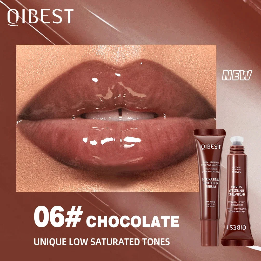 Nude Brown Plumping Lip Gloss Moisturising Colored Lip Oil Transparent Fullness Lips Tint Soft Tube Make Up Beauty Lips Care 12g