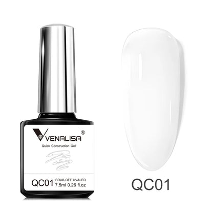 VENALISA 7.5ml Quick Construction Gel Semi Transparent Jelly Color Nail Gel Polish Strengthener Soak Off UV LED Nude Pink Gel