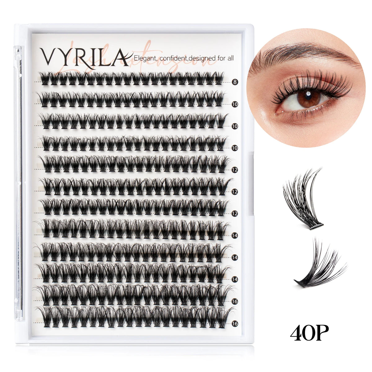 Individual Lashes Cluster C Curl Mix Lash Clusters 3D Wispy DIY Eyelash Extension 0.1mm Super Thin Band Resuable Natural Lashes