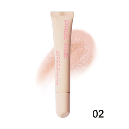 1 pcs Soft Tube Mirror Lip Gloss Lip Oil Nude Brown Plumping Lip Gloss Moisturising Transparent Lipgloss Beauty Cosmetics Makeup