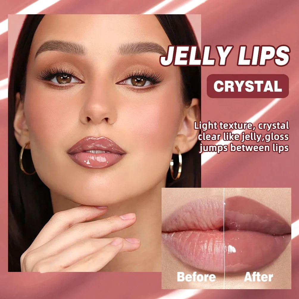 Nude Brown Plumping Lip Gloss Moisturising Colored Lip Oil Transparent Fullness Lips Tint Soft Tube Make Up Beauty Lips Care 12g