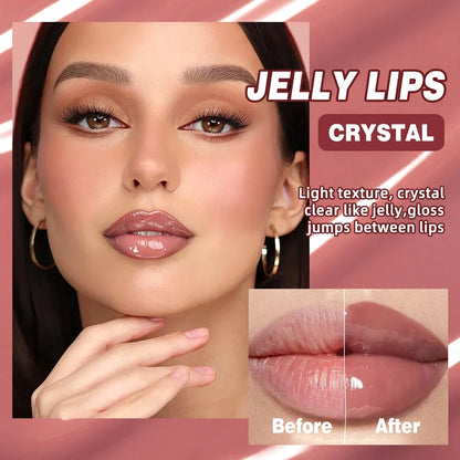 Nude Brown Plumping Lip Gloss Moisturising Colored Lip Oil Transparent Fullness Lips Tint Soft Tube Make Up Beauty Lips Care 12g