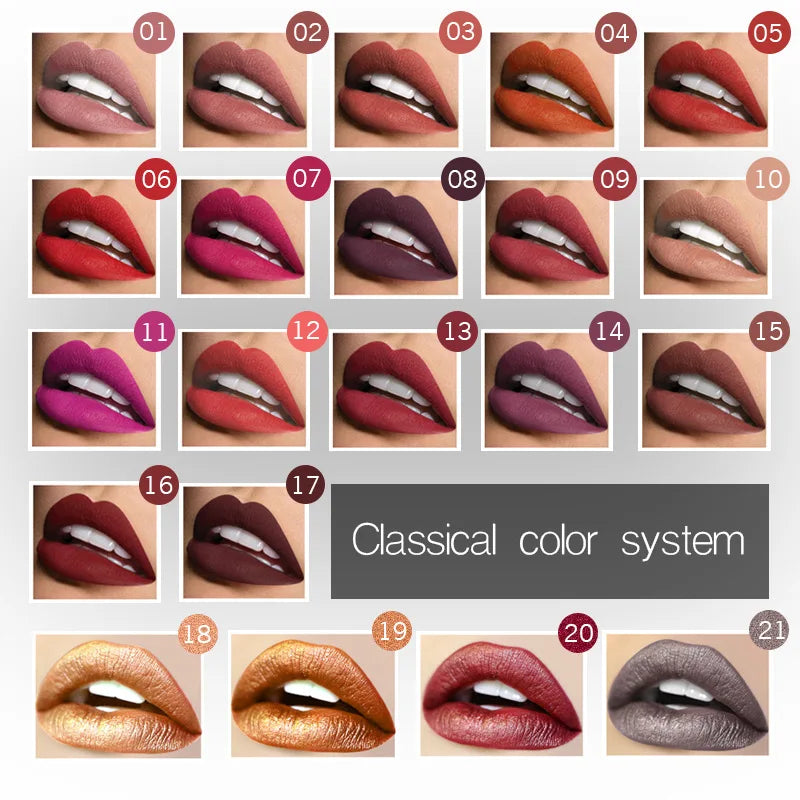 Best Lip Makeup 17 Color Sexy Matte Long Lasting Lipgloss Liquid Lipstick Lip Cream