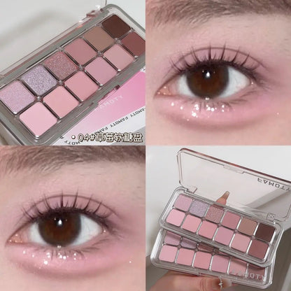 12-Color Matte Eyeshadow Palette - Tea Apricot Earth Tones 12g