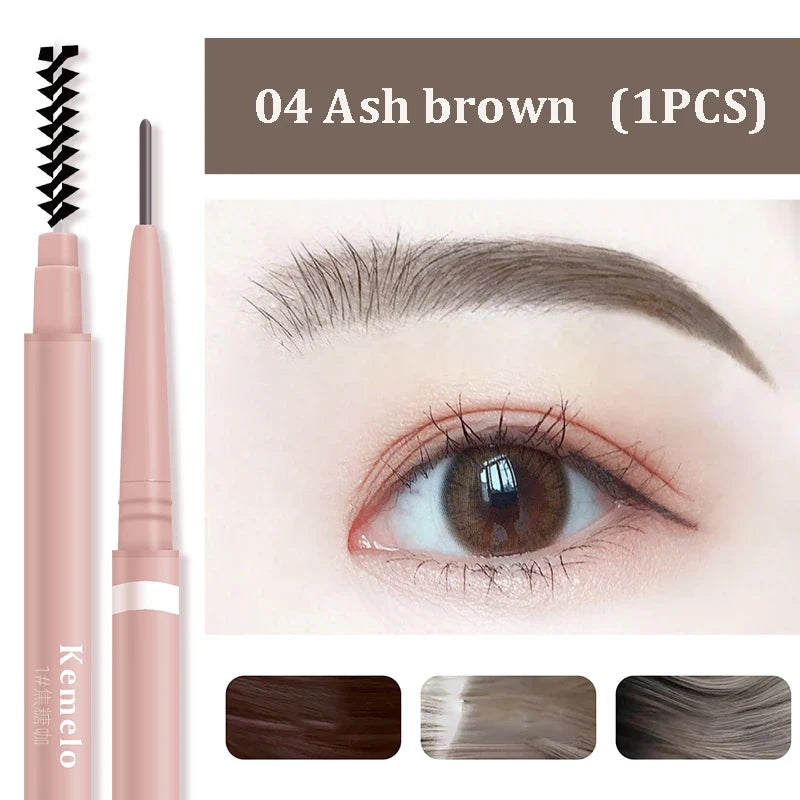 1.5mm Ultra Fine Double-Ended Eyebrow Pencil Automatic Rotating Natural Waterproof Long Lasting Professional Eyebrow Pen Makeup