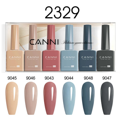 6pcs*9ml CANNI Nail Gel Polish Kit HEMA FREE Jade Jelly Nude Jelly Pink VIP Kit Christmas Gift French Nail Design Natural Color