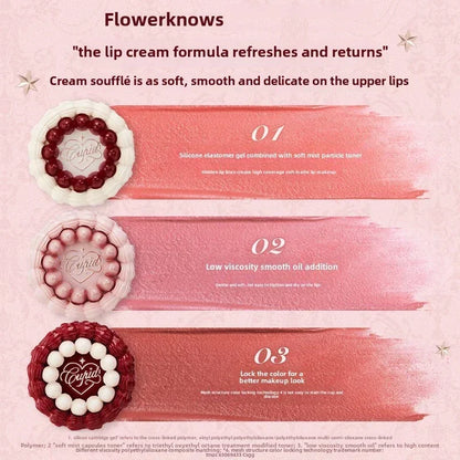 Flowerknows Strawberry Cupid Lipstick Cake Matte Velvet Lipgloss Lip Mud Makeup Korean Flower Know Lip Cream For Girls&Women