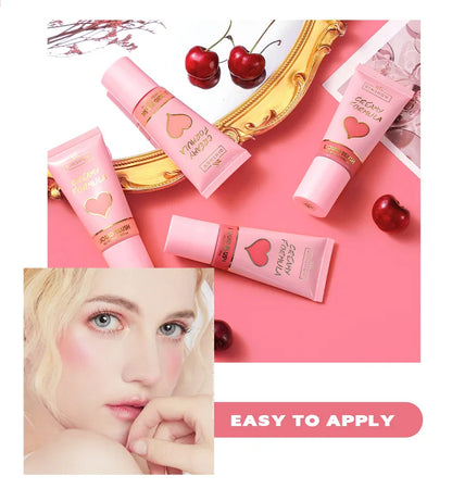 DIMSHOW 6 Color Head sponge head velvet skin sense lips and cheeks with low light moisturizing water and easy color blush
