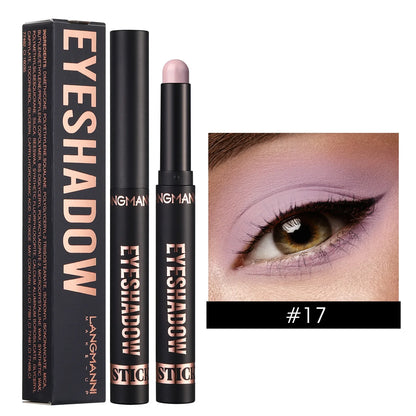 LANGMANNI 16 color pearl eyeshadow stick waterproof long lasting color eyeshadow Face Highlight