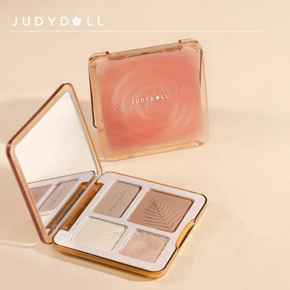 Judydoll Facial Highlighter Makeup Palette Face Matte Shadow Lasting Glow Brighten Contour Shimmer Powder 3D Nose Cosmetic