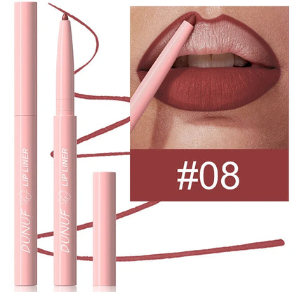 Velvet Matte Lip Liners Pencil Lipstick Makeup Soft Nude Red Brown Tint Lip Stain Waterproof Plumping Lip Outline Contour Makeup