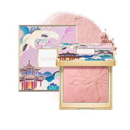 CATKIN Eternal Love 10g Rosy Cranes Blush Baked Powder Silky Smooth Touch Distinct Silhouette Natural Redness Chinese Style