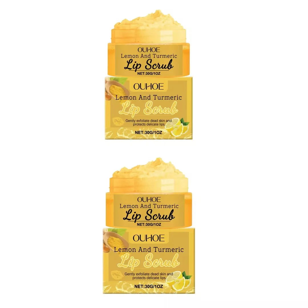 Moisturizing Lip Scrub Rich In Turmeric Lemon Extract Gentle Exfoliator Soften Lips Fade Lip Lines Brighten Lips Skin Care Cream