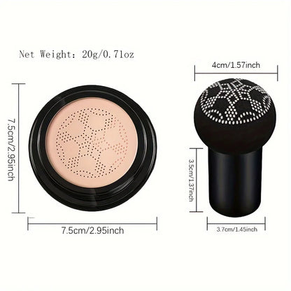 Mushroom Head Air Cushion, CC Cream Foundation Moisturizing Concealer Waterproof Oil Control Long-Lasting Nude Makeup